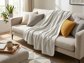 Patura din fleece FLEORA, crem-gri Dimensiune: 150 x 200 cm