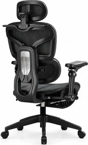 RESIGILAT- Scaun ergonomic, Sezut Translatie, cotiere 9D, tetiera 6D, suport lombar reglabil, spătar reglabil inaltime, pivotant, suport picioare, Negru