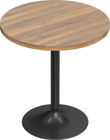 HOMCOM Masă de bar rotundă 60 cm, masă înaltă de bucătărie cu piciorușe antiderapante, pentru bucătărie, living, nuc | Aosom Romania