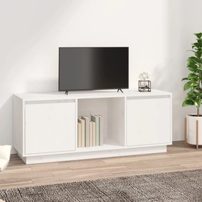 Comoda TV, alb, 110,5x35x44 cm, lemn masiv de pin 1, Alb