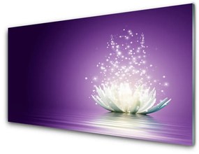 Tablou pe sticla Lotus Floral violet