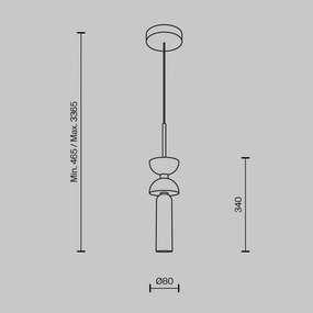 Pendul modern auriu din metal cu model marmura Maytoni Kyoto