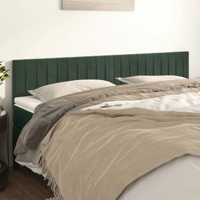 Tablii de pat, 2 buc, verde inchis, 90x5x78 88 cm, catifea 2, Verde inchis, 180 x 5 x 78 88 cm