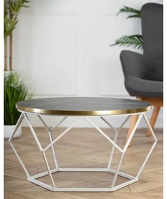 Măsuță de cafea DIAMOND 40x70 cm auriu/negru/alb