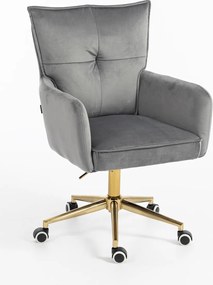 HR250K Scaun Catifea Grafit Bază Aurie