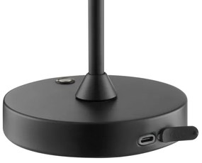 Brilliant - Lampă de masă LED tactilă, reîncărcabilă și reglabilă ELORA LED/2,5W/5V 2700K IP44, negru