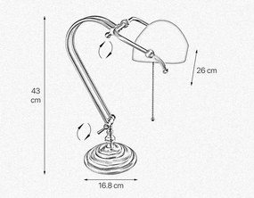 Lampa de birou din alama design clasic Banker