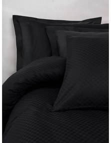 Lenjerie de pat neagră din bumbac ranforcé pentru pat dublu, extinsă 240x220 cm Checkered – Mila Home Luxury