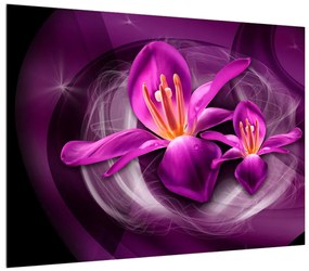 Tablou modern cu flori violete (70x50 cm), în 40 de alte dimensiuni noi