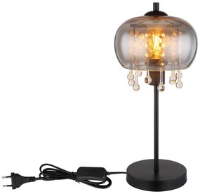 Veioza, lampa de masa design modern Corry negru, fumuriu