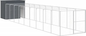 vidaXL Cușcă de câine cu țarc antracit 214x1069x181 cm oțel galvanizat