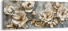 Tablou - Marmură de fundal cu flori (120x50 cm)