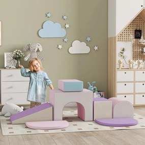 HOMCOM, 7 PCS module motricitate bebeluși, parcurs motricitate din spumă EPE, pentru copii preșcolari, multicolor | Aosom Romania