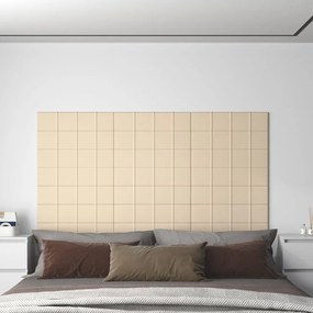 Panouri de perete, 12 buc., crem, 60x15 cm, textil, 1,08 m   12, Crem, 60 x 15 cm