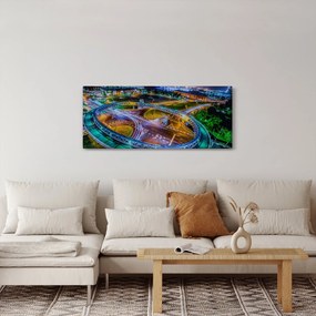 Tablou panorama orașului nocturn (120x50 cm)