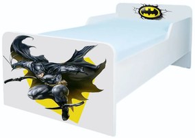 Patut copii de gradinita cu BatMan Mic 2-6 ani 130x60 cm Simplu cu Saltea SafeNest CMG51900727820628