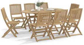 vidaXL Scaune grădină pliabile 8 buc. 48,5x57x90 cm lemn masiv acacia