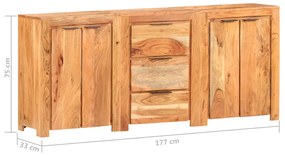Servanta cu 3 sertare si 4 usi, lemn masiv de acacia 1, lemn masiv de acacia