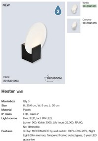 Aplica de perete LED pentru baie IP44 Hester alb 2015391001 NL