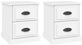 Noptiera, 2 buc, alb, 39x39x47,5 cm, lemn prelucrat