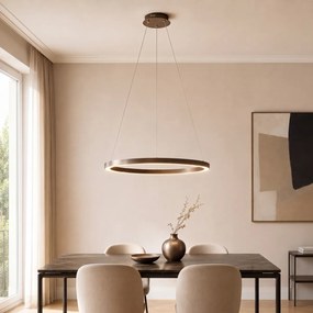 Lampă suspendată bronz 80 cm incl. LED cu 3 trepte de intensitate luminoasă - Girello