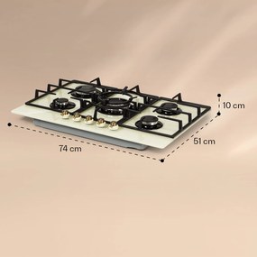 Victoria 5, plită pe gaz, 5 arzătoare, arzătoare Sabaf, suprafață din sticlă ceramică, aspect retro