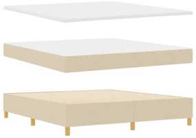 vidaXL Pat cu saltea cu arcuri Crem 180x200 cm.