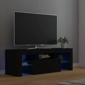 804347 vidaXL Comodă TV cu lumini LED, negru, 120x35x40 cm