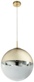 Pendul Varus 15858, 1xE27, auriu mat+transparent, IP20, Globo