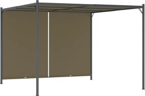 vidaXL Pergolă grădină cu acoperiș retractabil gri taupe 3x3m 180 g/m²