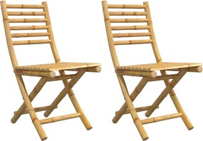 vidaXL Scaune de grădină pliabile, 2 buc., 43x54x88 cm, bambus