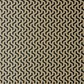 Tapet Rattan, Bracken Gold and Black Luxury Geometric, 1838 Wallcoverings, 5.3mp / rola