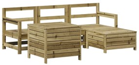 3250499 vidaXL Set canapea de grădină, 5 piese, lemn de pin tratat