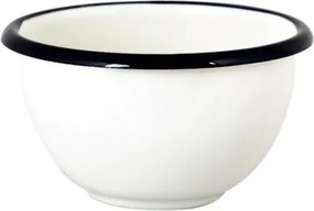 Bol mini vintage din oțel emailat, alb offwhite, Ø11×H6 cm, 0,4L, „Emil's Enamel"