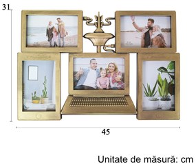 Rama foto, 5 poze, Naimeed D4543G, Auriu