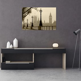 Tablou - Londra în ceață, Anglia (90x60 cm)