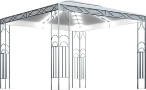 vidaXL Pavilion cu șir de lumini LED, crem, 300x300 cm