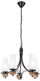 Lustră pe lanț Brilagi COTTAGE 5xE14/40W/230V fag/alb