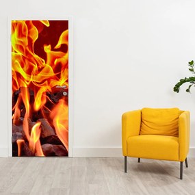 Fototapet pentru ușă - cărbuni aprinși (95x205cm)