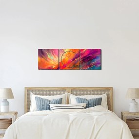 Tablou - Abstractizare dinamică (cu ceas) (90x30 cm)