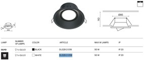 Spot incastrabil design tehnic Dot negru 9,3cm