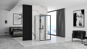 Cabina de dus de perete Rapid Fold Negru 90x100cm, Rea