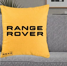 Perna Personalizata cu emblema Range Rover, 40x40 cm, Galben, Husa Detasabila, Perna Inclusa, BEKZ®
