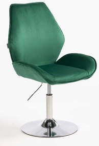 HR350N Scaun Verde din Catifea Bază Cromata