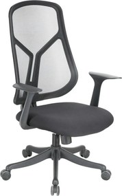 Scaun birou ODO, negru, stofa/plasa, 64x65x107/117 cm