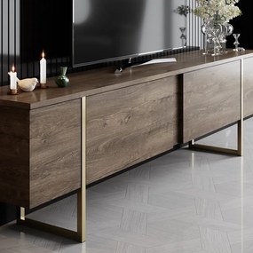 Set de mobilier pentru living Luxe, Nuc- Auriu