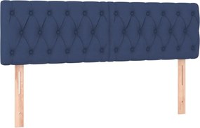 vidaXL Tăblii de pat, albastru, 160x7x78/88 cm, textil