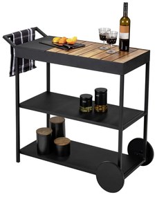 Măsuță de servire cu roți cu blat din lemn de acacia 40x80 cm Miro – Wenko