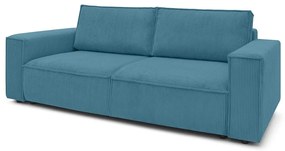 Canapea turcoaz extensibilă cu tapițerie din catifea reiată 245 cm Nihad – Bobochic Paris