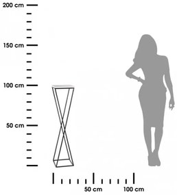 Suport de flori LOFT 100x24 cm negru/alb